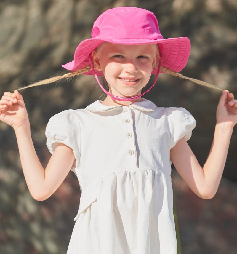Connectyle Kids UPF 50+ Bucket Sun Hat UV Sun Protection, Hot Pink, 2-6T - Image 3